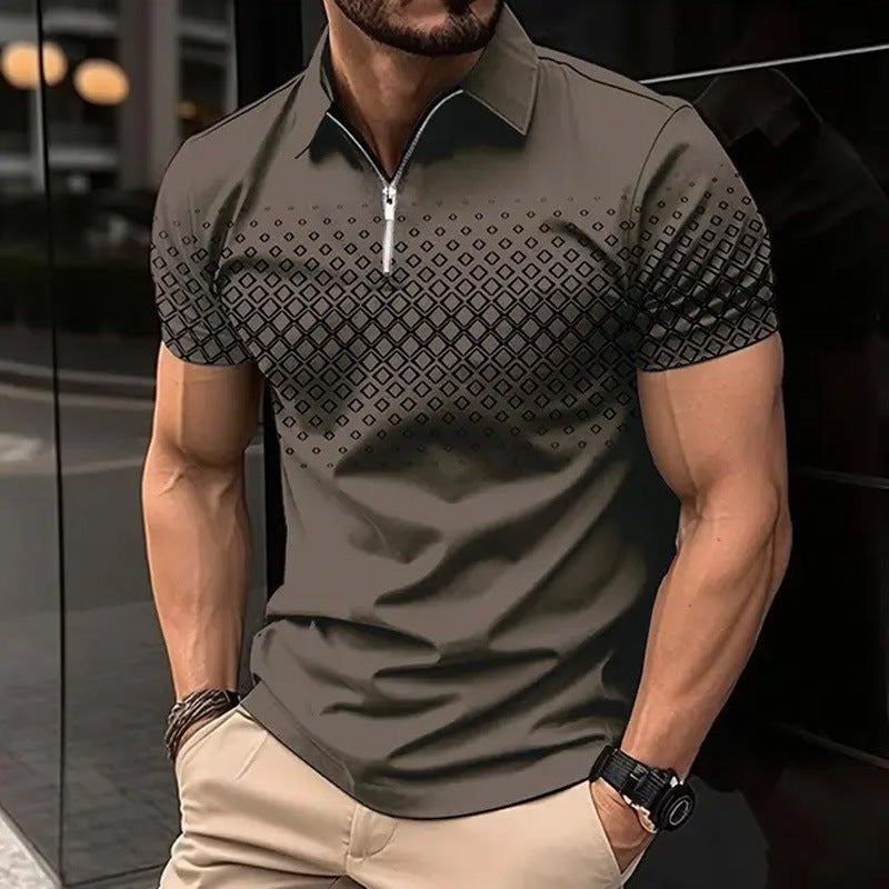 Zipper Polo Shirt Short Sleeve DLLDXPL0114