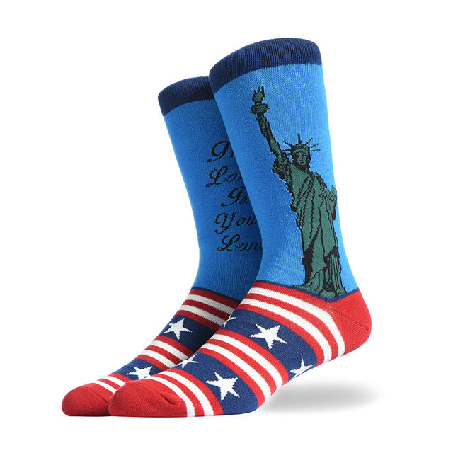 Fashion Creative Hamburger Pizza Alien Men Socks Cute Series E Default