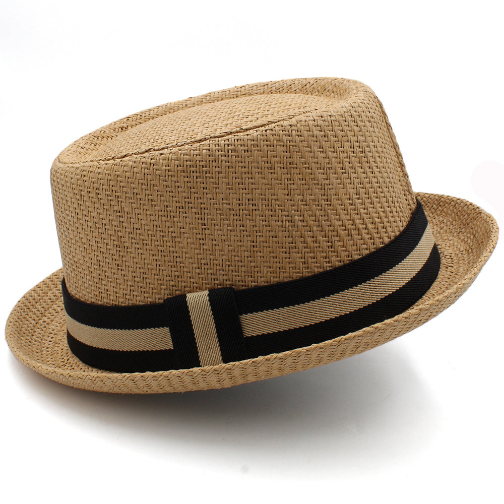 Retro Unisex Sun Shade Straw Hat Light Brown M