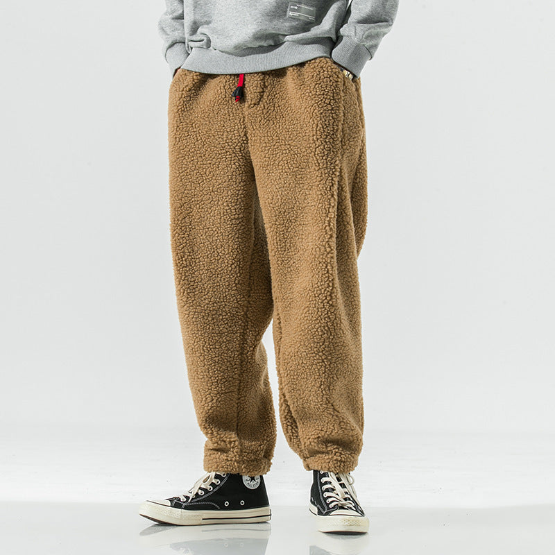 Lamb Wool Warm Harem Pants Khaki