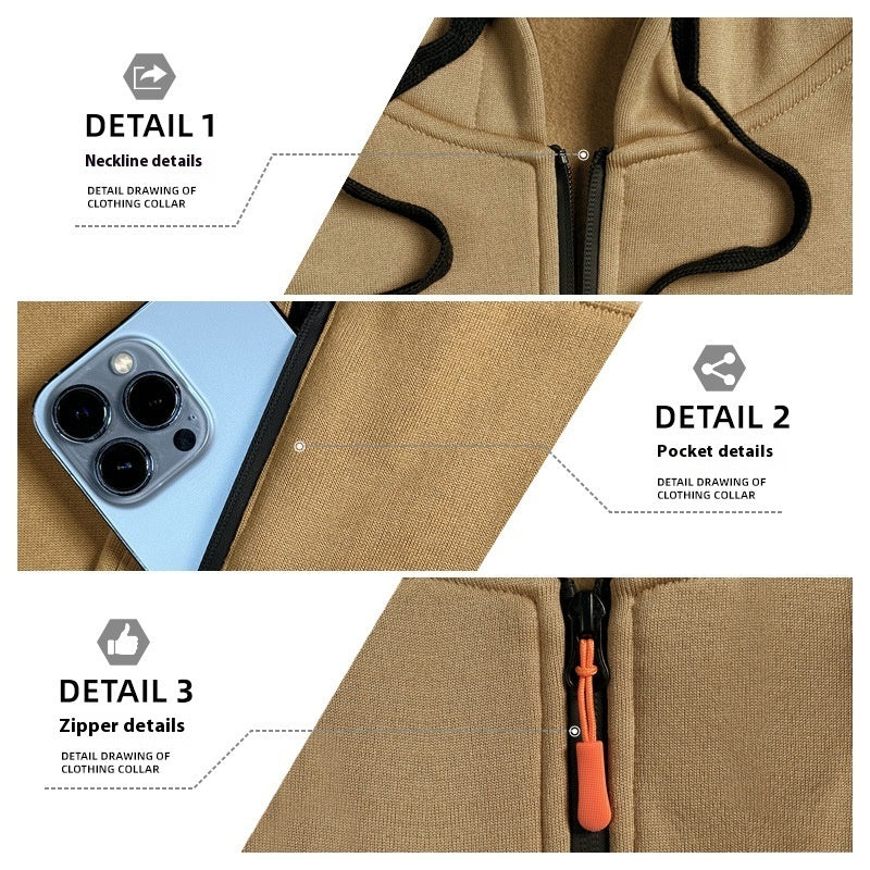 Casual Multi-zipper Arm Pocket Sweatshirt