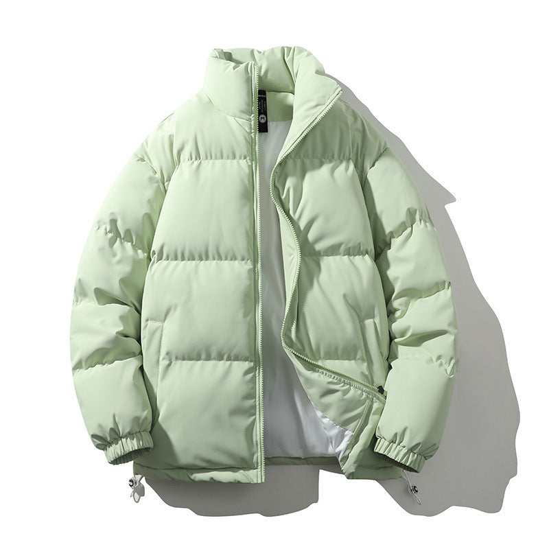 Men's Stand Collar Loose And Warm Down Coat Lily Green