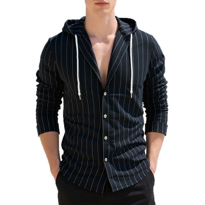 Slim-fit Hood Cardigan Shirt