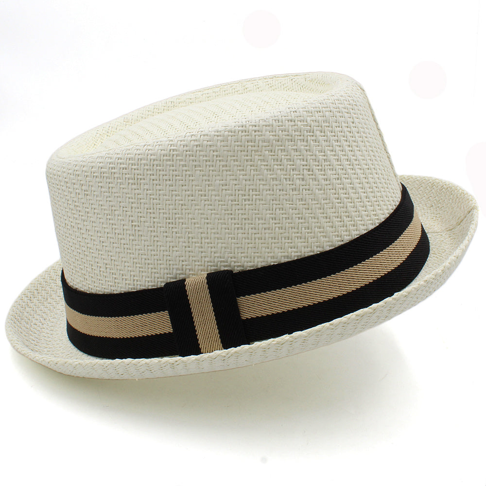 Retro Unisex Sun Shade Straw Hat Milky White M
