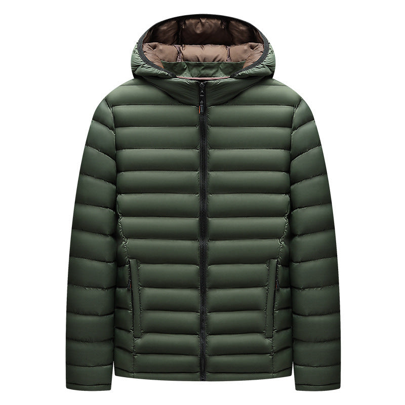 Lightweight Down Cotton-padded Jacket Storage Rib Coat Army Green