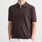 Twist Texture Simple Polo Shirt Slim Lapel T-shirt