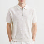 Twist Texture Simple Polo Shirt Slim Lapel T-shirt