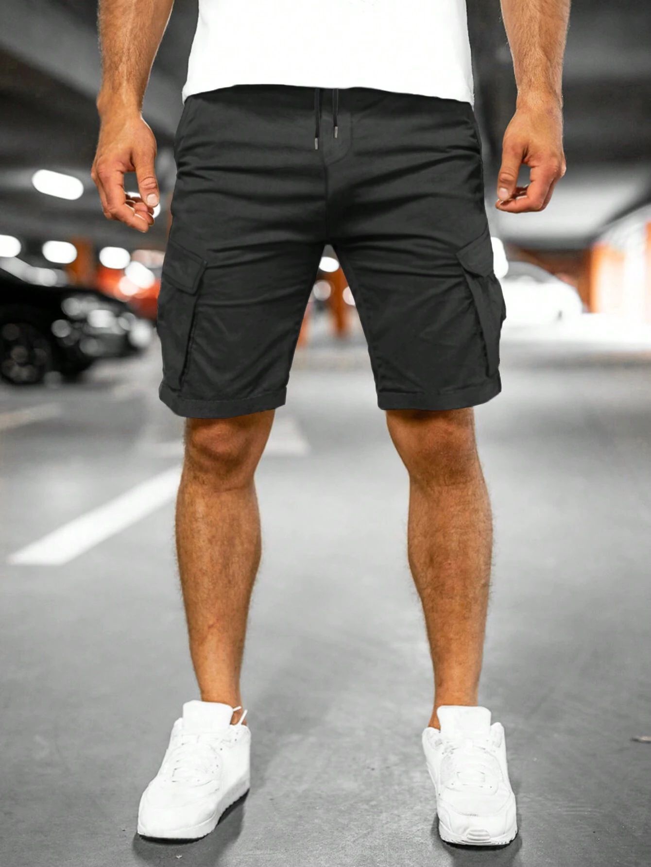 Woven Five-point Pants Black