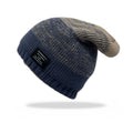 Mixed Color Plus Fluff Knitted Hat Beige Free Size