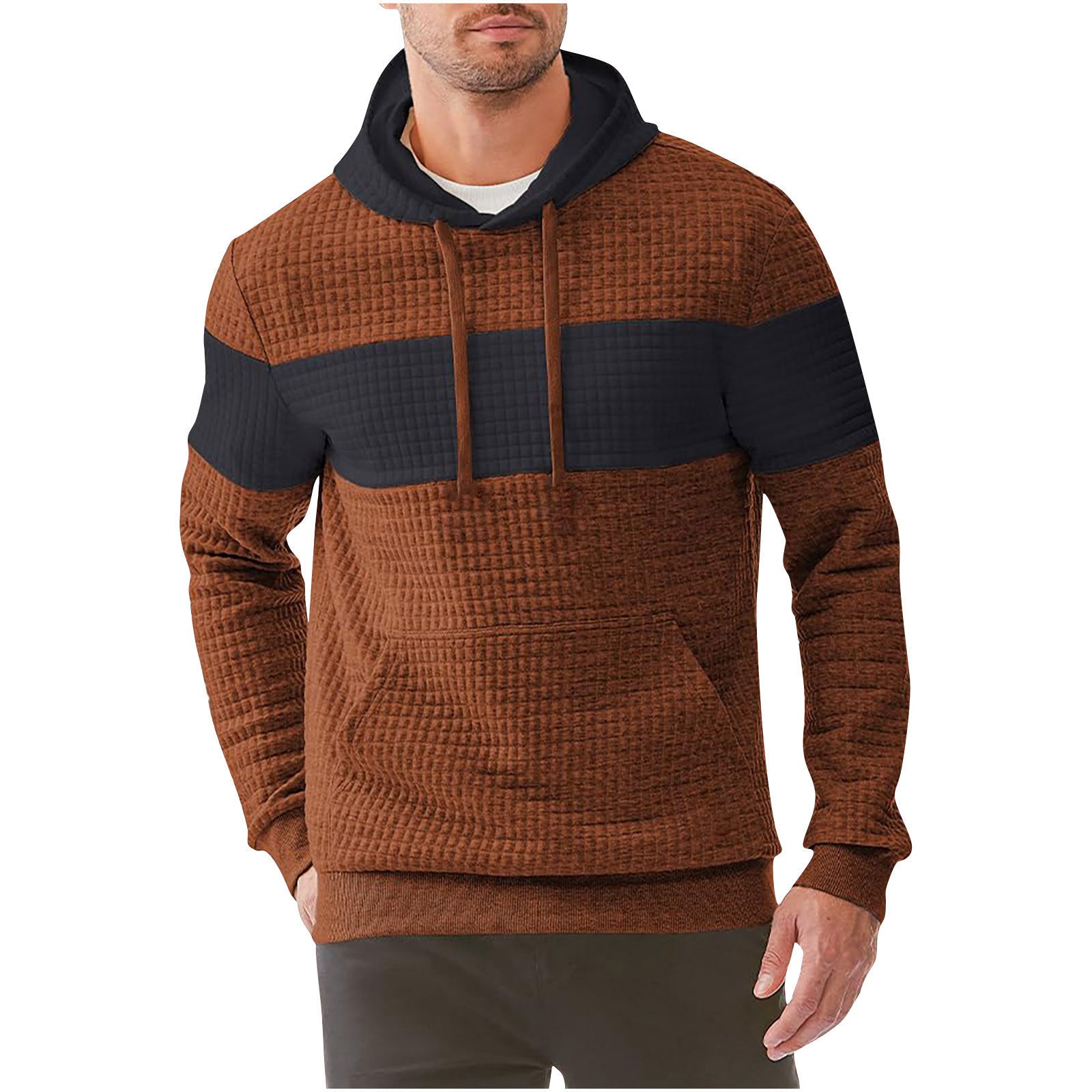 Hooded Long-sleeved Sweater Brown