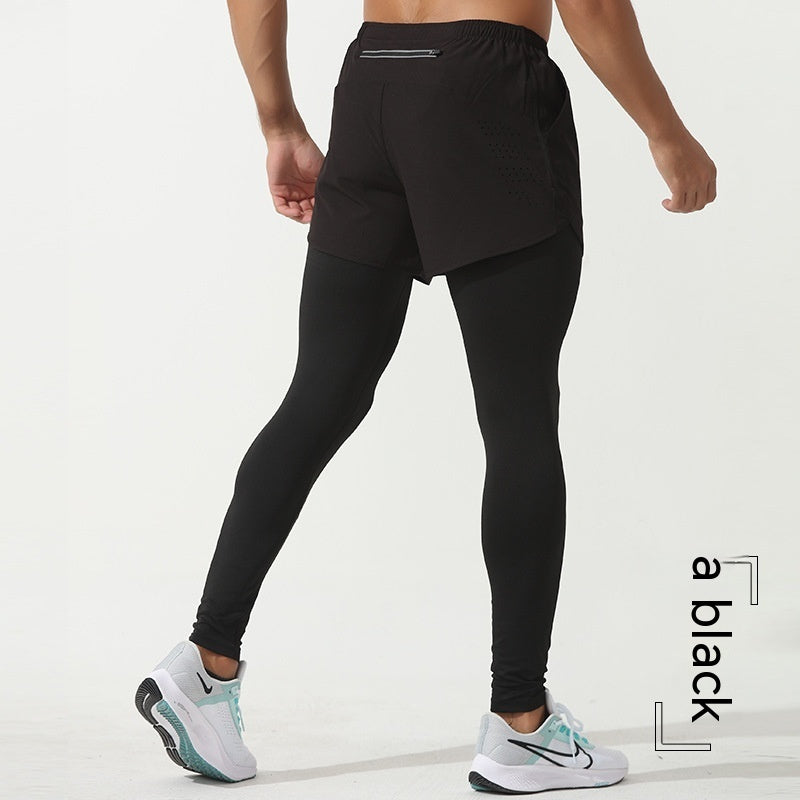Fitness Elastic Running Pants Black Men's