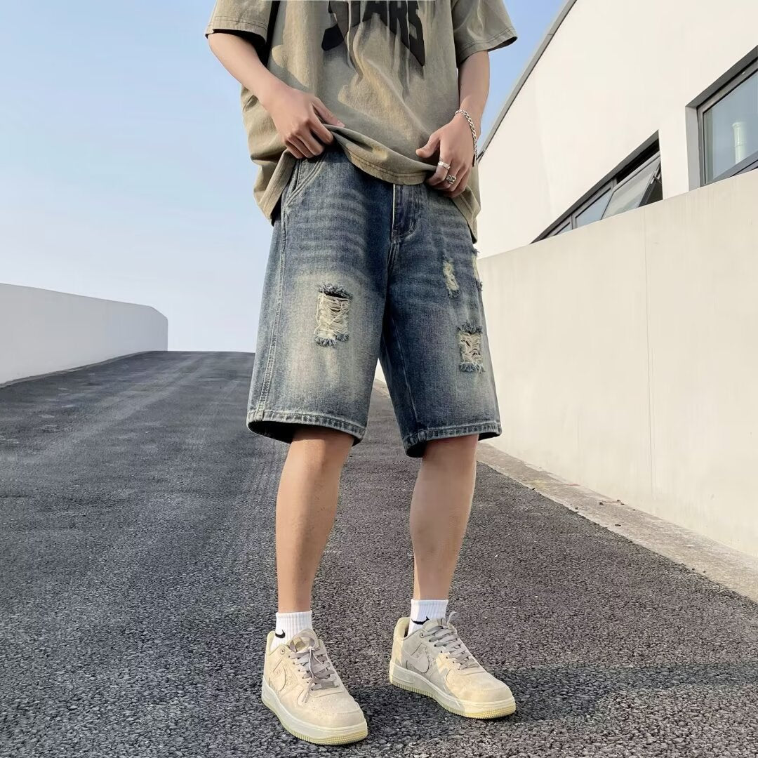 Tattered Jeans Shorts