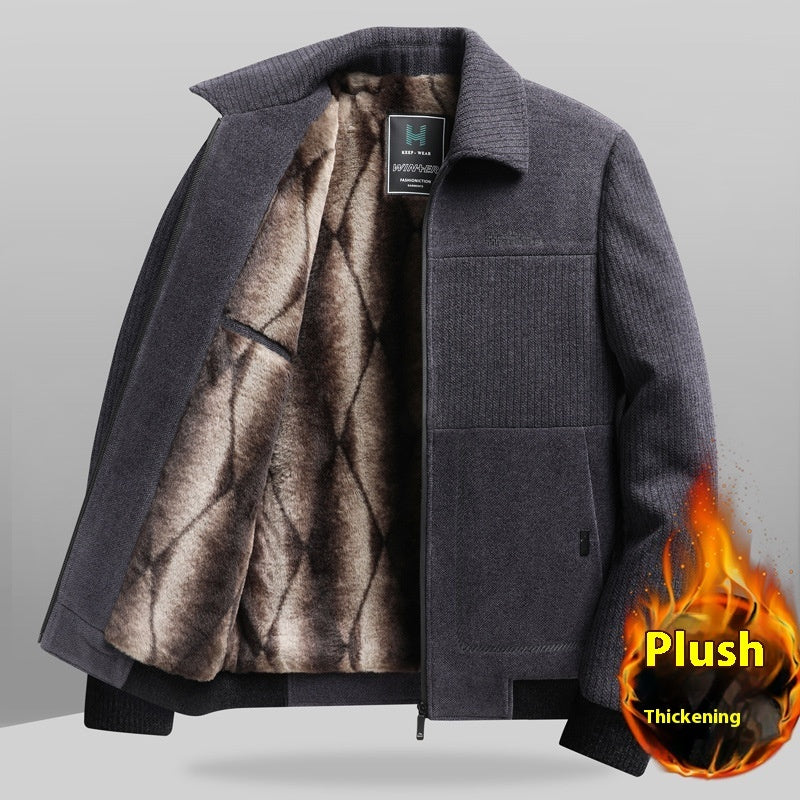 Velvet Padded Thickened Coat Dark Gray 682 Models