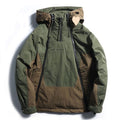 Double Zipper Design Trendy Casual Down Niche Warm Jacket Army Green