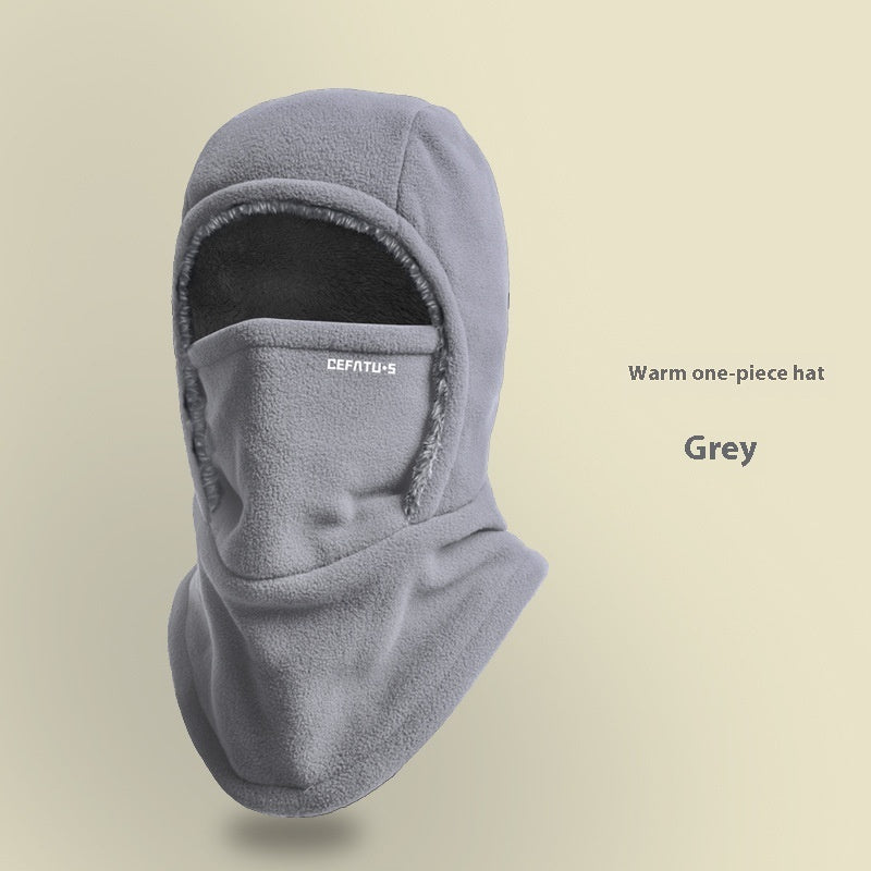 Thermal Head Cover Hat Outdoor Cold-proof Gray Free Size