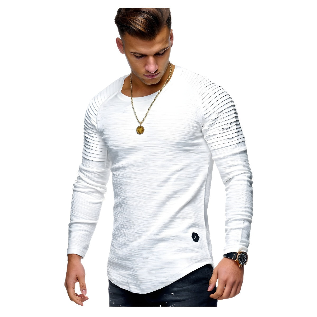 Slim Fit Round Neck Long Sleeves T-shirt