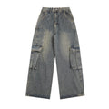Multi-Pocket Workwear Jeans Denim Blue