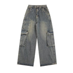 Multi-Pocket Workwear Jeans Denim Blue