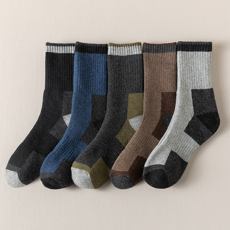 Men Fleece Lined Padded Warm Keeping Terry-loop Hosiery Wool Socks