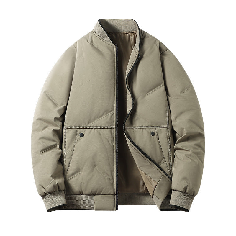 Cotton-padded Coat Thickened Couple Loose Down Jacket Khaki S2211