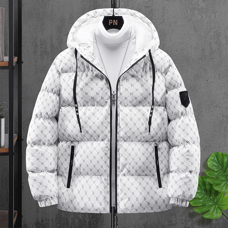 Bread Coat Cotton-padded Coat Thickened Thermal Zipper White