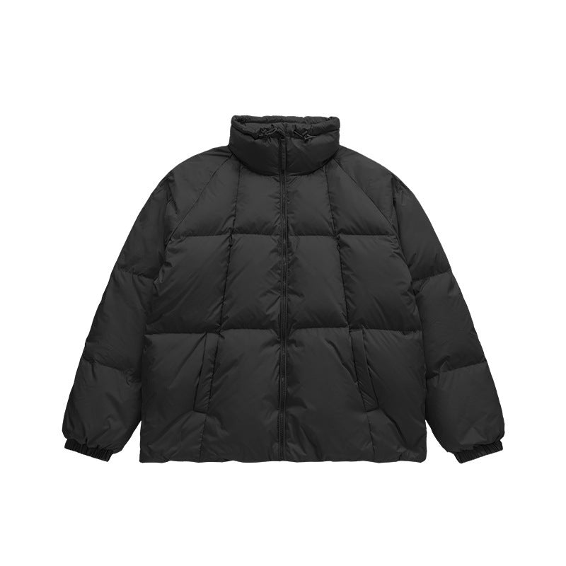 Fashion Men's Solid Color Turtleneck Down Jacket Black