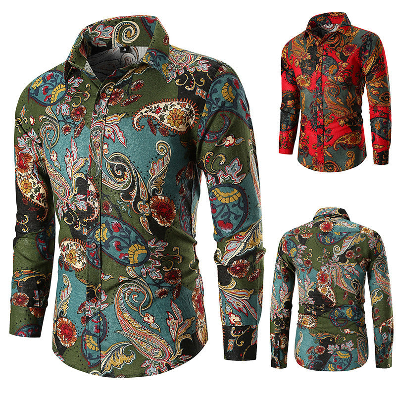 Printed shirt with long sleeves