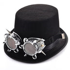 Steampunk Rivet Glasses Top Hat Goth Punk Magic Hat