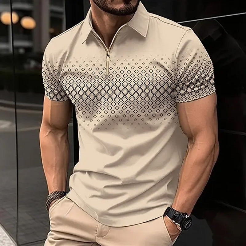 Zipper Polo Shirt Short Sleeve DLLDXPL0104