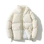 Down Cotton-padded Coat Stand-up Collar Thick Leisure Warm Cotton-padded Outer Apricot