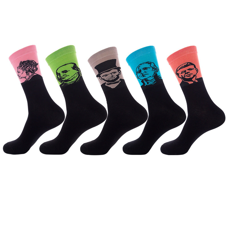 Men's Jacquard Socks AF0811 One size 5Pair