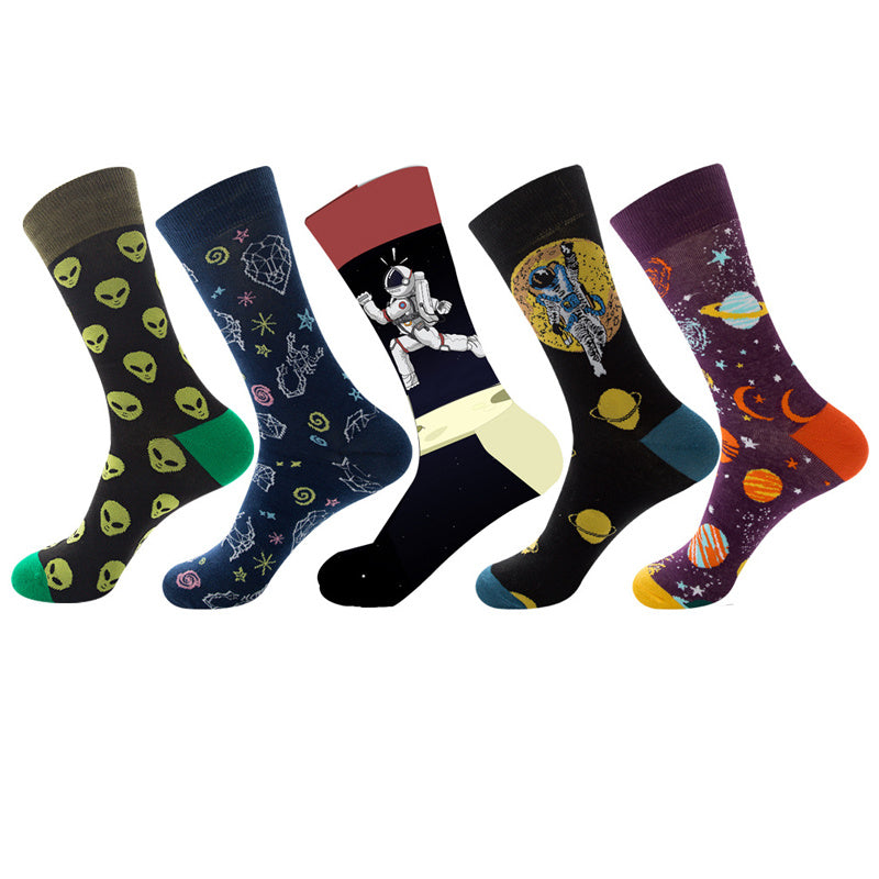 Men's Jacquard Socks AF088 One size 5Pair