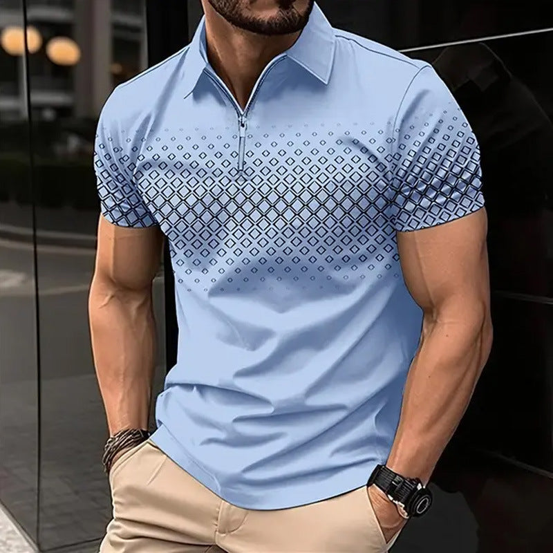 Zipper Polo Shirt Short Sleeve DLLDXPL0134