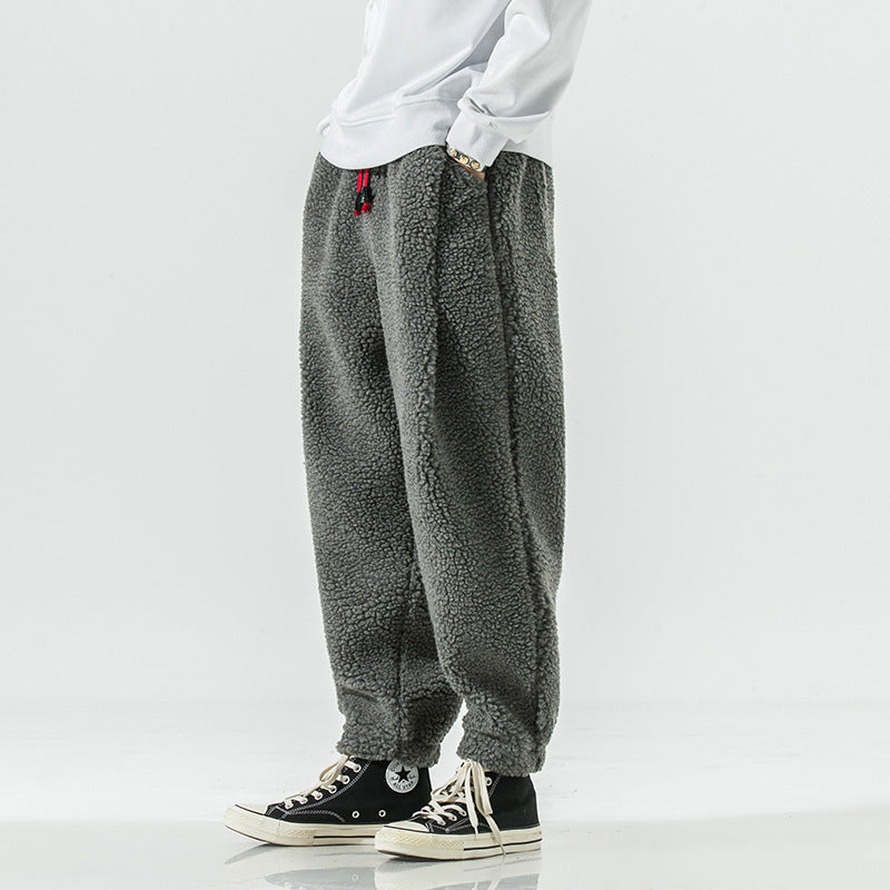 Lamb Wool Warm Harem Pants Gray