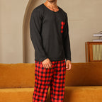 Ice Silk Long Sleeve Long Pants Pajama Set