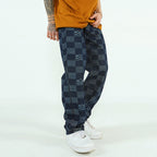 Fashion Checkerboard Jacquard Jeans