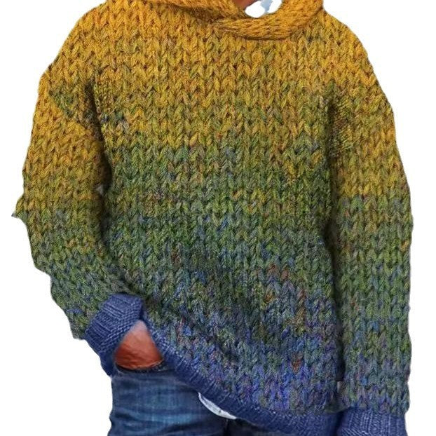 Acetate Fiber Heavy Classic Style Woven Hooded Sweater