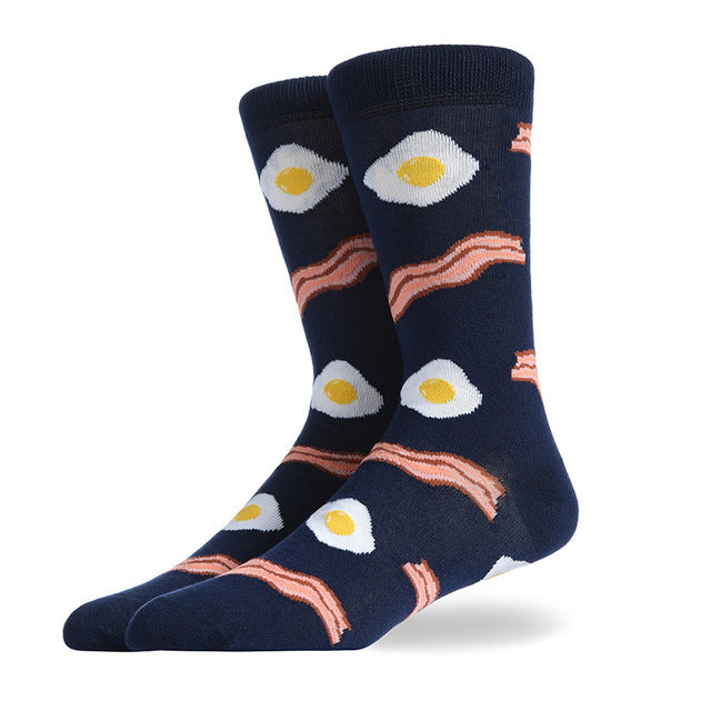 Fashion Creative Hamburger Pizza Alien Men Socks Cute Series M Default
