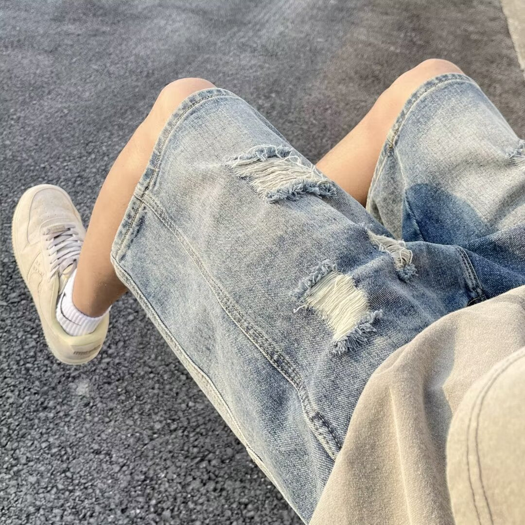 Tattered Jeans Shorts