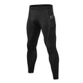 Fitness Training High Elastic Tight Trousers Black And Gray Thread