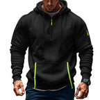 Casual Multi-zipper Arm Pocket Sweatshirt Black