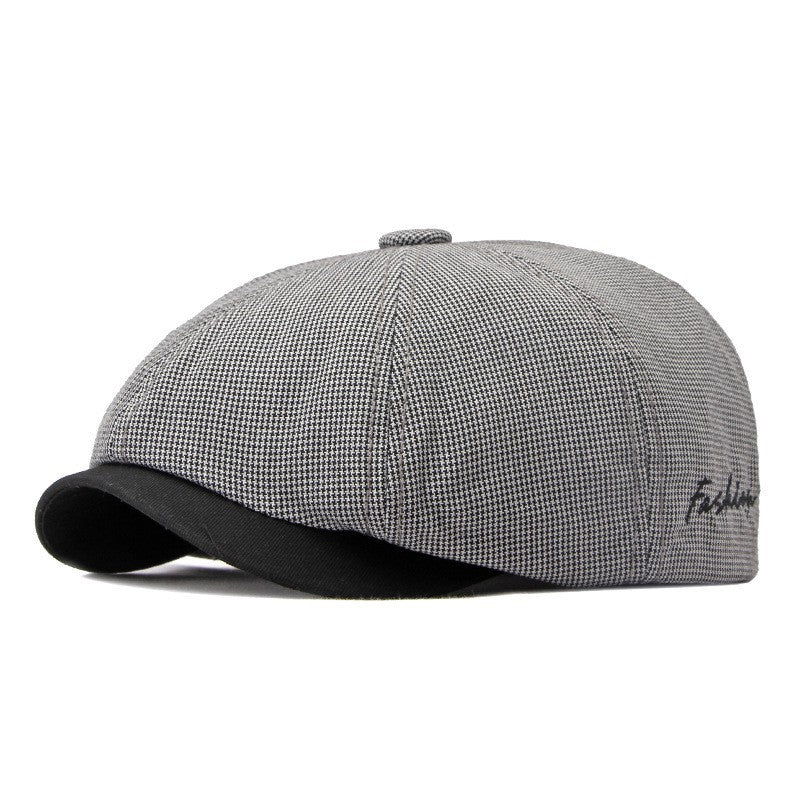 Spring And Summer Thin Breathable Octagonal Cap Male Light Gray 56to60cm