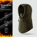 Scarf Solid Color Simple Three-in-one Windproof Neck Protection Cap Army Green Free Size