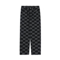 Fashion Checkerboard Jacquard Jeans Black