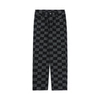 Fashion Checkerboard Jacquard Jeans Black