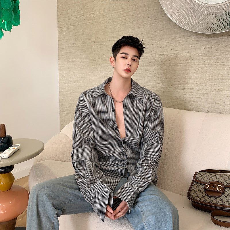 Shirt with thin long sleeves