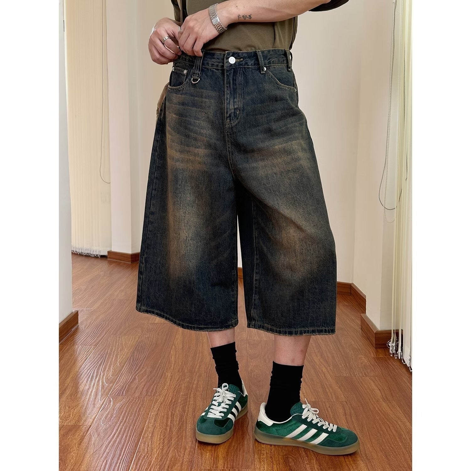 Jeans Shorts Distressed Blue