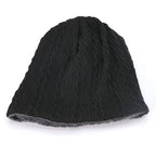 Men's Hat Winter Youth Warm Thickened Knitting Woolen Cap Black Free Size