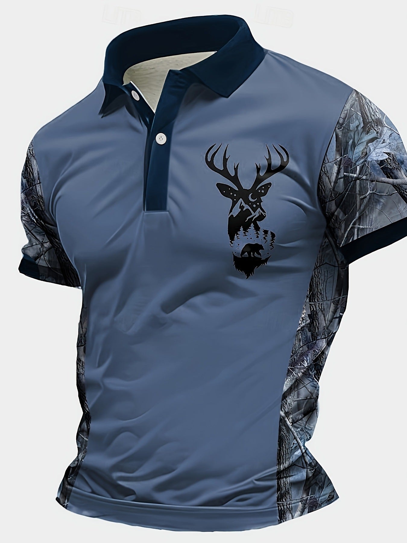 Lapel Button Short-sleeved Polo Shirt MB13BH250617Y081