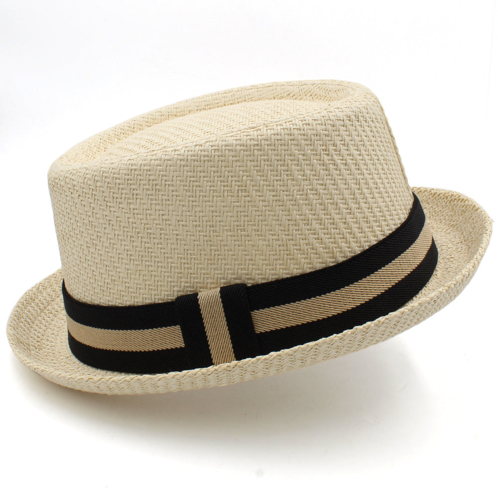 Retro Unisex Sun Shade Straw Hat Beige M